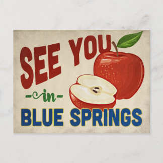 Cartão Postal Blue Primavera Missouri Apple - Viagens vintage