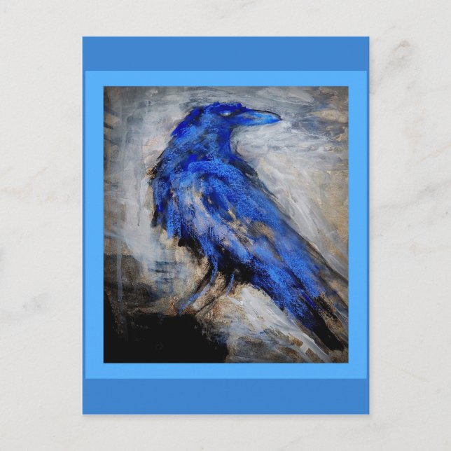 Cartão Postal Blue Raven by Sharles (Frente)