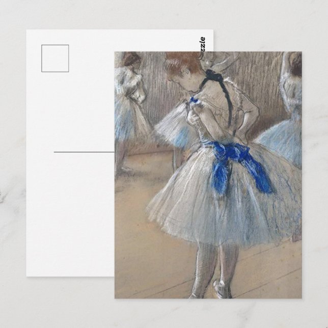 Cartão Postal Blue Ribbon Dancer Edgar Degas (Frente/Verso)