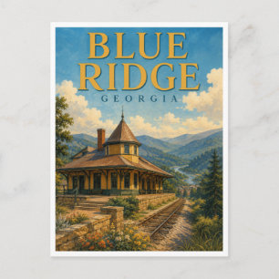 Cartão Postal Blue Ridge Georgia Railway Depot GeoSaga