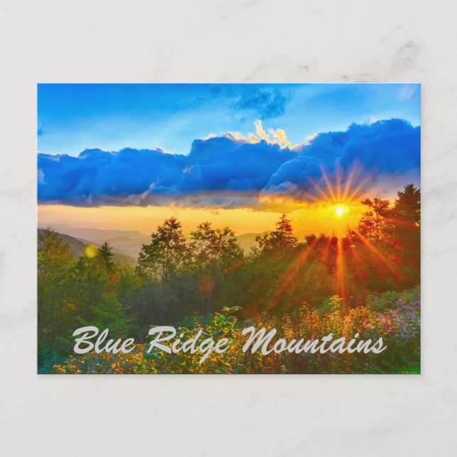 Cartão Postal Blue Ridge Mounts sunrise (Frente)
