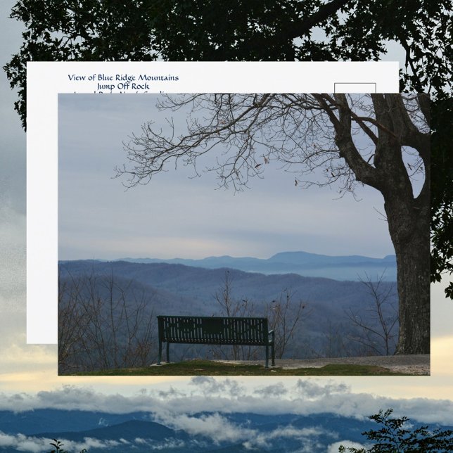 Cartão Postal Blue Ridge Mounts View from Jump Off Rock NC (Criador carregado)