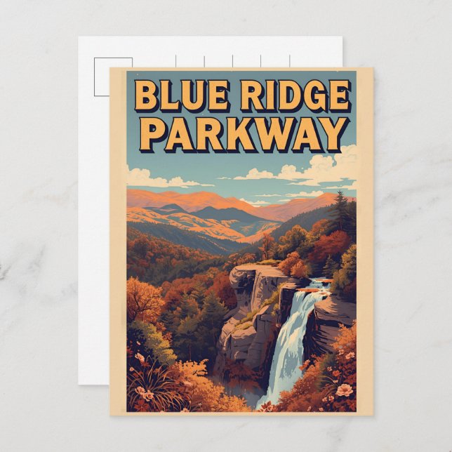 Cartão Postal Blue Ridge Parkway Scenic Byway Virginia NC (Frente/Verso)