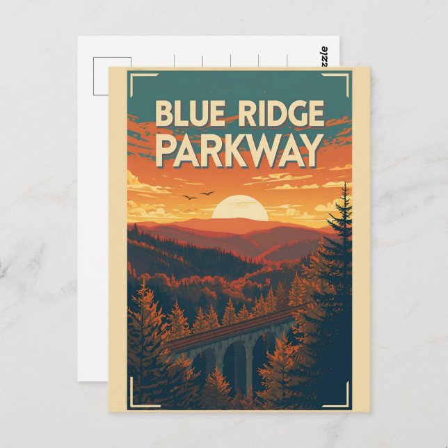 Cartão Postal   Blue Ridge Parkway Scenic Byway Virginia North C (Frente/Verso)