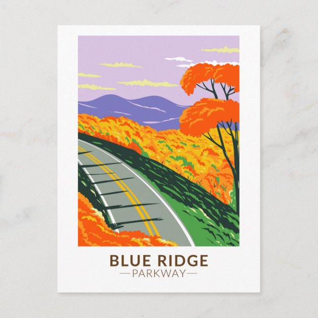 Cartão Postal Blue Ridge Parkway Vintage (Frente)
