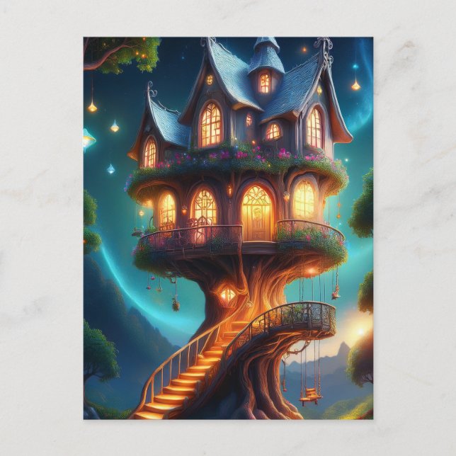Cartão Postal Blue Roof Treehouse (Frente)