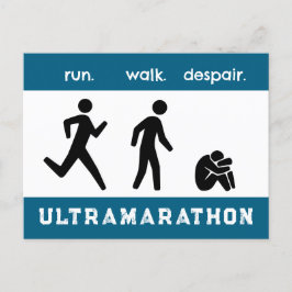 Cartão Postal Blue Run. Ande. Desespero. Pictograma Silhouette