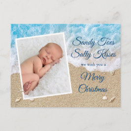 Cartão Postal Blue Sandy Toes Salty Kisses Feliz Natal