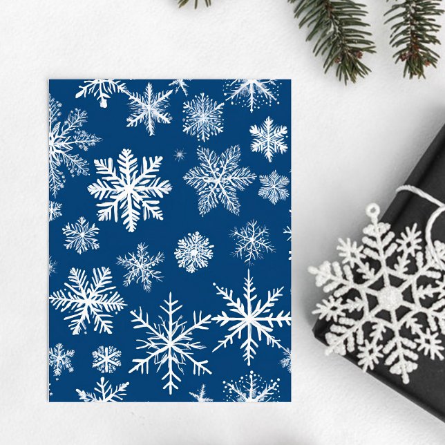 Cartão Postal Blue Snowflakes Winter (Criador carregado)