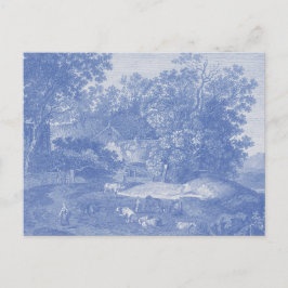 Cartão Postal Blue Toil de Jouy Country Shabby Elegance