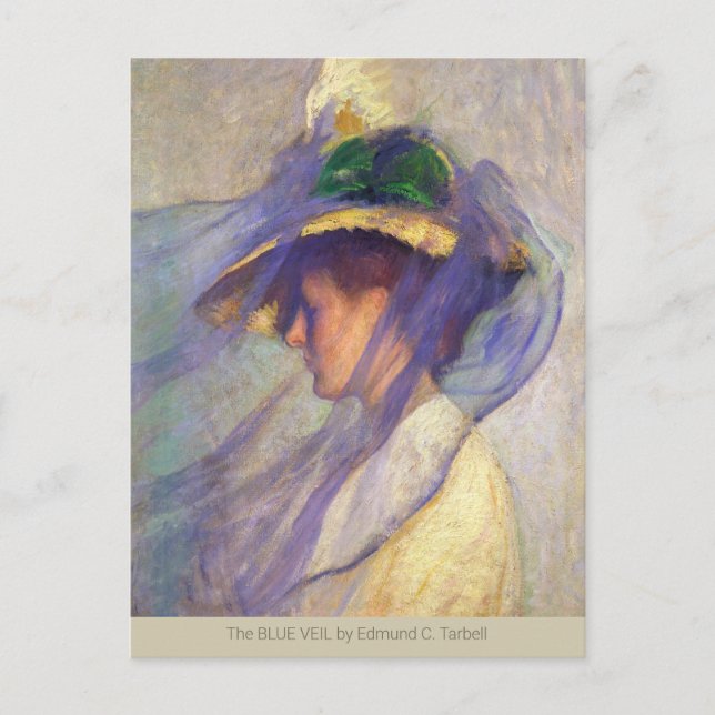 Cartão Postal Blue Veil Edmund C Tarbell CC0669 Impressionismo (Frente)