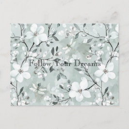 Cartão Postal Blue White Floral Dragonflies