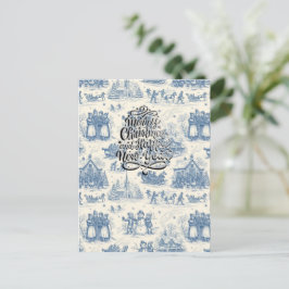 Cartão Postal Blue Winter Toile Chinoiserie