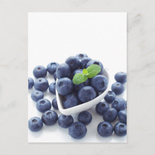 Cartão Postal Blueberry isolada em branco