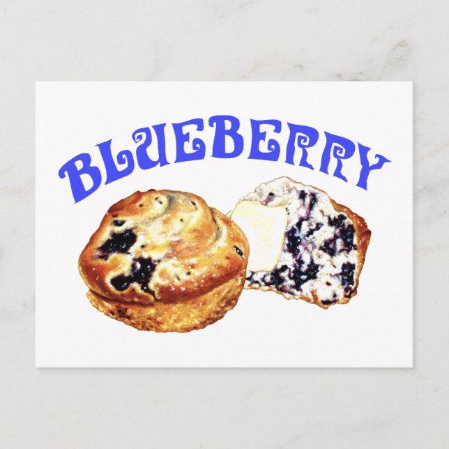 Cartão Postal Blueberry Muffins (Frente)