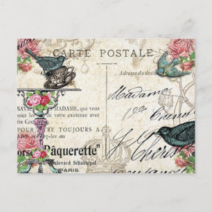 Cartão postal Bluebird de Paris chique