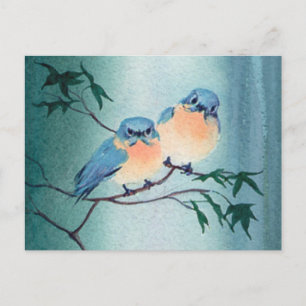 Cartão Postal BLUEBIRD PAIR por SHARON SHARPE