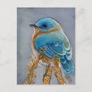 Cartão Postal Bluebird Watercolor