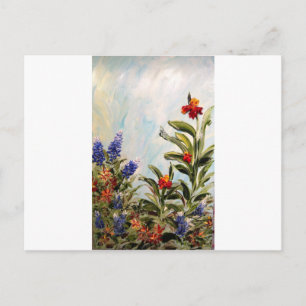 Cartão Postal Bluebonnets e Lily Canna