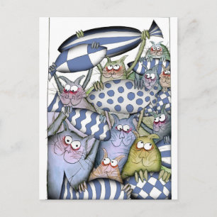 Cartão Postal blues de gatinho