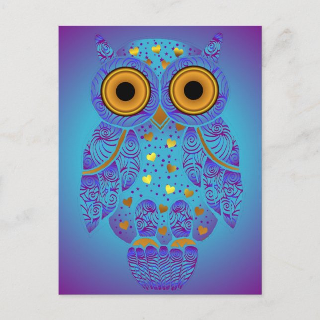 Cartão postal Blues H00t Owl (Frente)