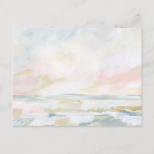 Cartão Postal Blush Pink Beach Seascape Belas Arte