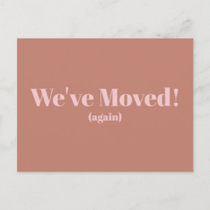 Cartão Postal Blush Taupe Moderno Mudamos Novo Endereço Residenc