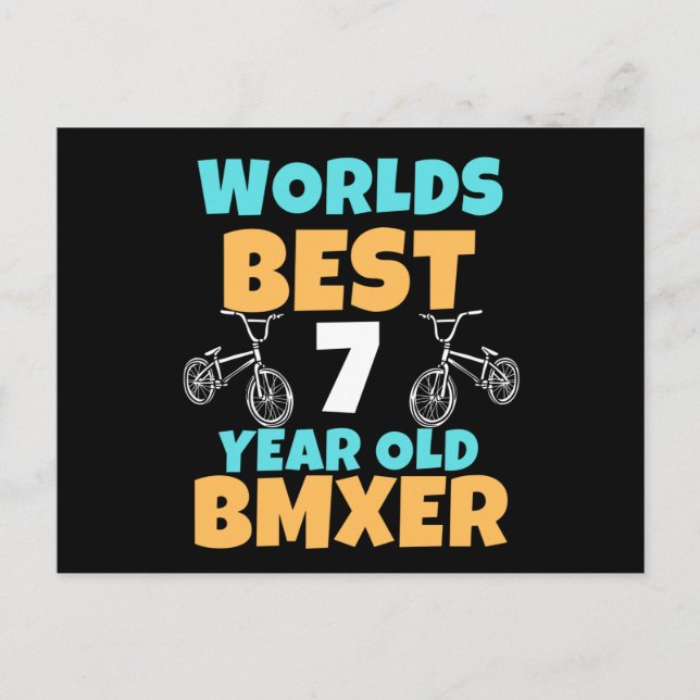 Cartão Postal BMX 7 Year Old Birthday Party Costume (Frente)