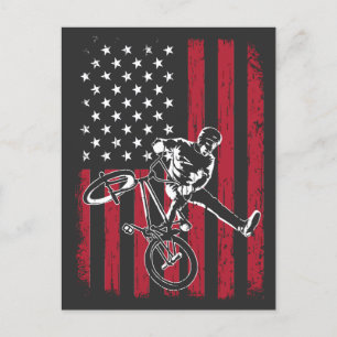 Cartão Postal BMX   Bandeira Americana BMX