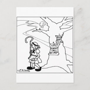 Cartão Postal Bo Peep Coloca Letreiro de Ovelha Perdida