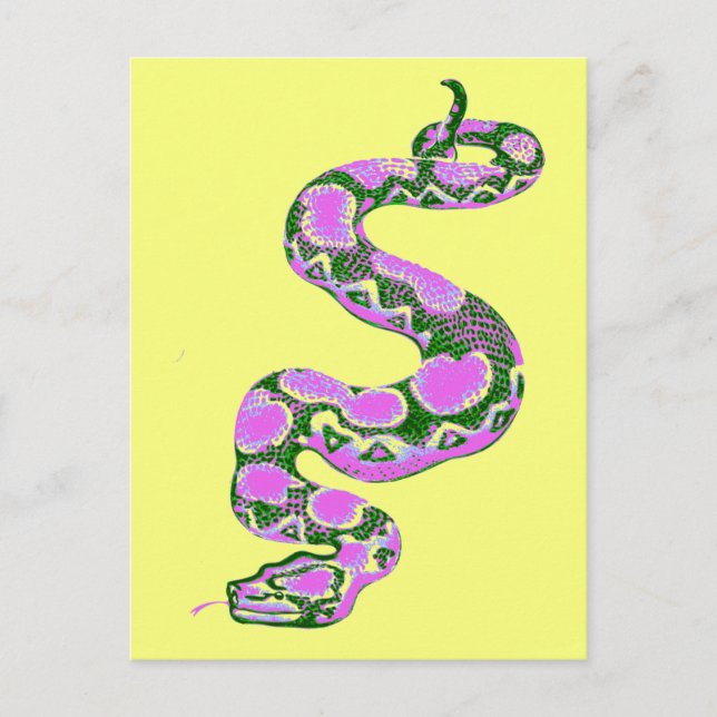 Cartão Postal Boa Constrictor Pop Art (Frente)