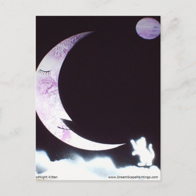 Cartão Postal Boa Noite Gatinho (Frente)