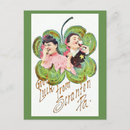 Cartão Postal Boa Sorte da Placa Postada PA Scranton