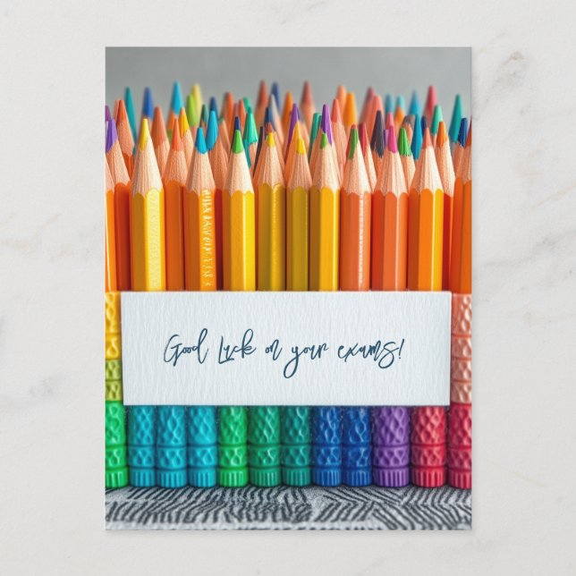 Cartão Postal Boa Sorte nos Seus Exames Escolares (Frente)