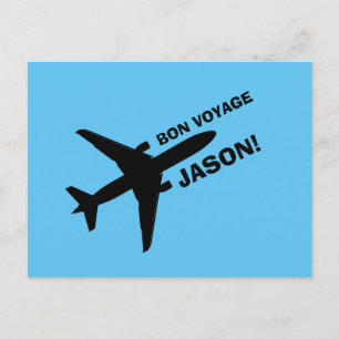 Cartão Postal Boa Viagem Avião no Azul Nome Personalizado
