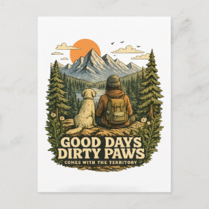 Cartão Postal Boas Dias Patas Sujas Amante de Cães