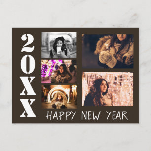 Cartão Postal Boas Festas de Ano Novo 2023 Colagem de 5 Fotos