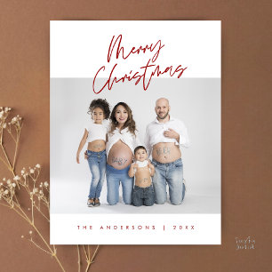 Cartão Postal Boas Festas, Foto de Família de Natal Moderna