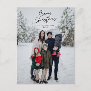 Cartão Postal Boas Festas, Foto de Família Feliz Natal Moderna