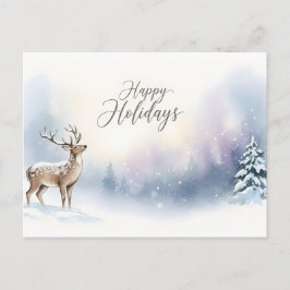 Cartão Postal Boas Festas Saudação de Inverno Florestal