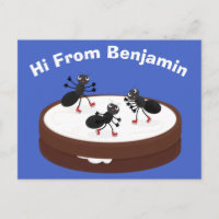 Boas formigas patinando em desenho de biscoito