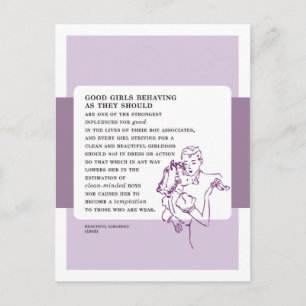 Cartão Postal Boas Meninas Comportando Vintage Má Aconselhament