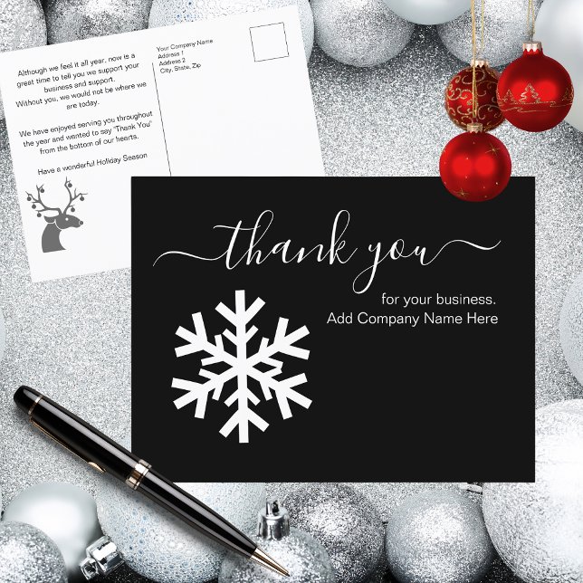 Cartão Postal Boas Mensagens de Natal Obrigado (Business Christmas Thank You Messages Postcard)