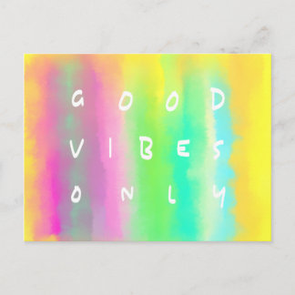 Cartão Postal Boas Vibes Apenas Pintura De Inspiração Positiva