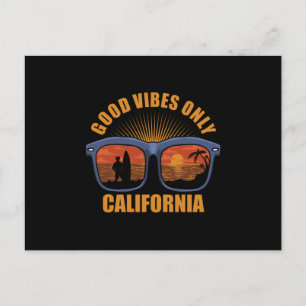 Cartão Postal Boas Vibes Apenas Surf de Navegação na Califórn