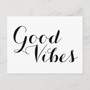 Cartão Postal Boas Vibrações Mensagem Positiva Citação Motivacio