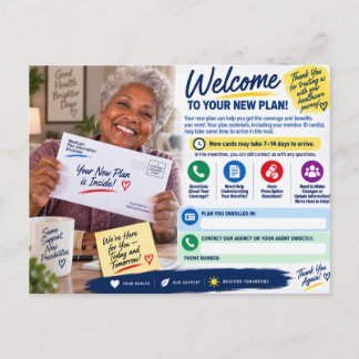 Cartão Postal Boas-vindas à Nova Inscrição do Medicare e Retençã