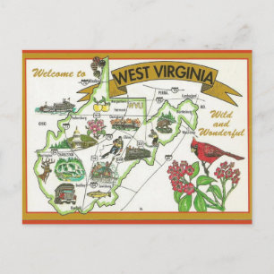 Cartão Postal Boas-vindas ao West Virginia Antigo