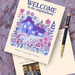 Cartão Postal Boas-vindas às flores do Marketing imobiliário<br><div class="desc">Personalize este cartão postal do marketing imobiliário com seu próprio texto na frente e atrás e adicione sua foto também! Clique em "Personalizar" acima para editar o texto. Em seguida, clique em "editar usando a ferramenta design" para ajustar as fontes, cores e posicionamentos. Verifique meu compro para mais ou me...</div>