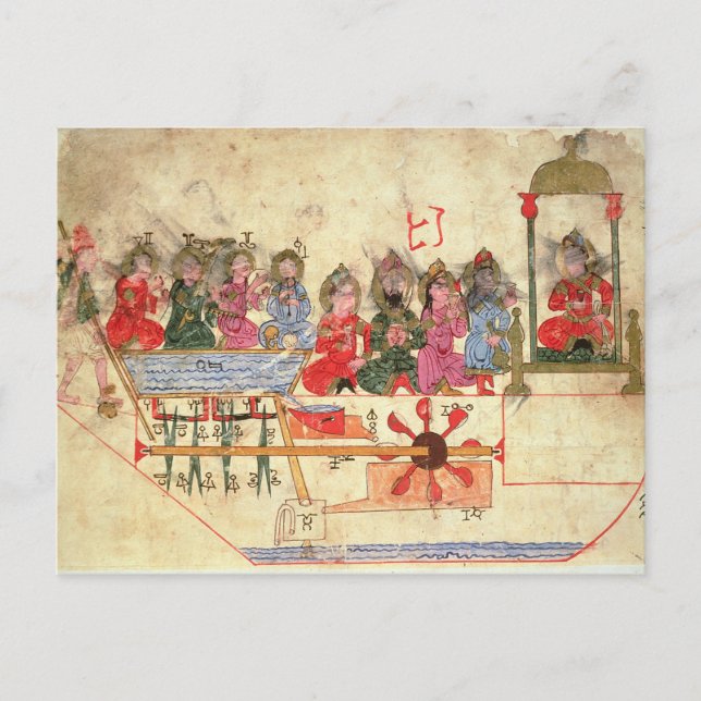 Cartão Postal Boat com Automata, ilustração (Frente)